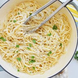 skillet of parmesan garlic linguine