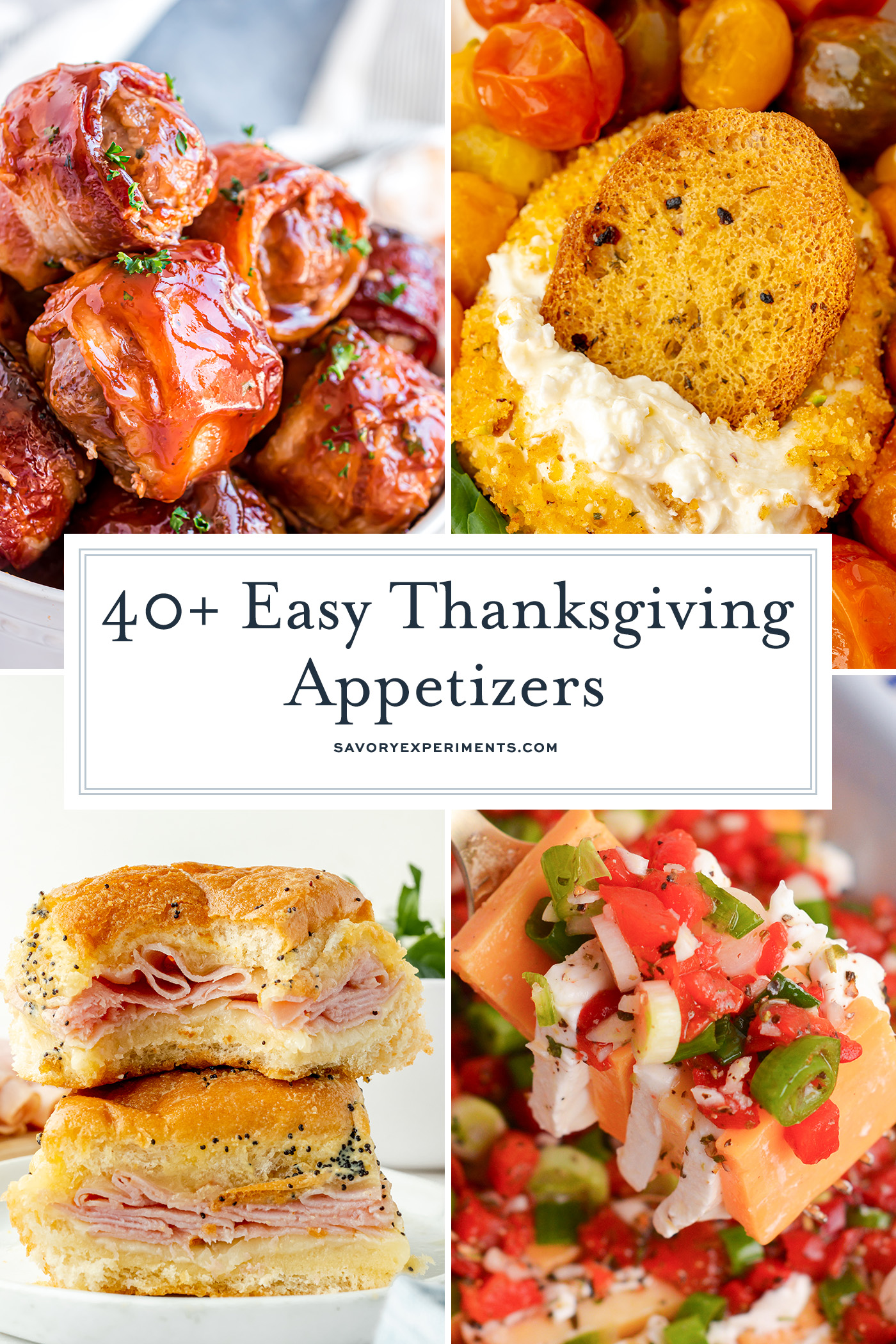 collage of thanksgiving appetizers