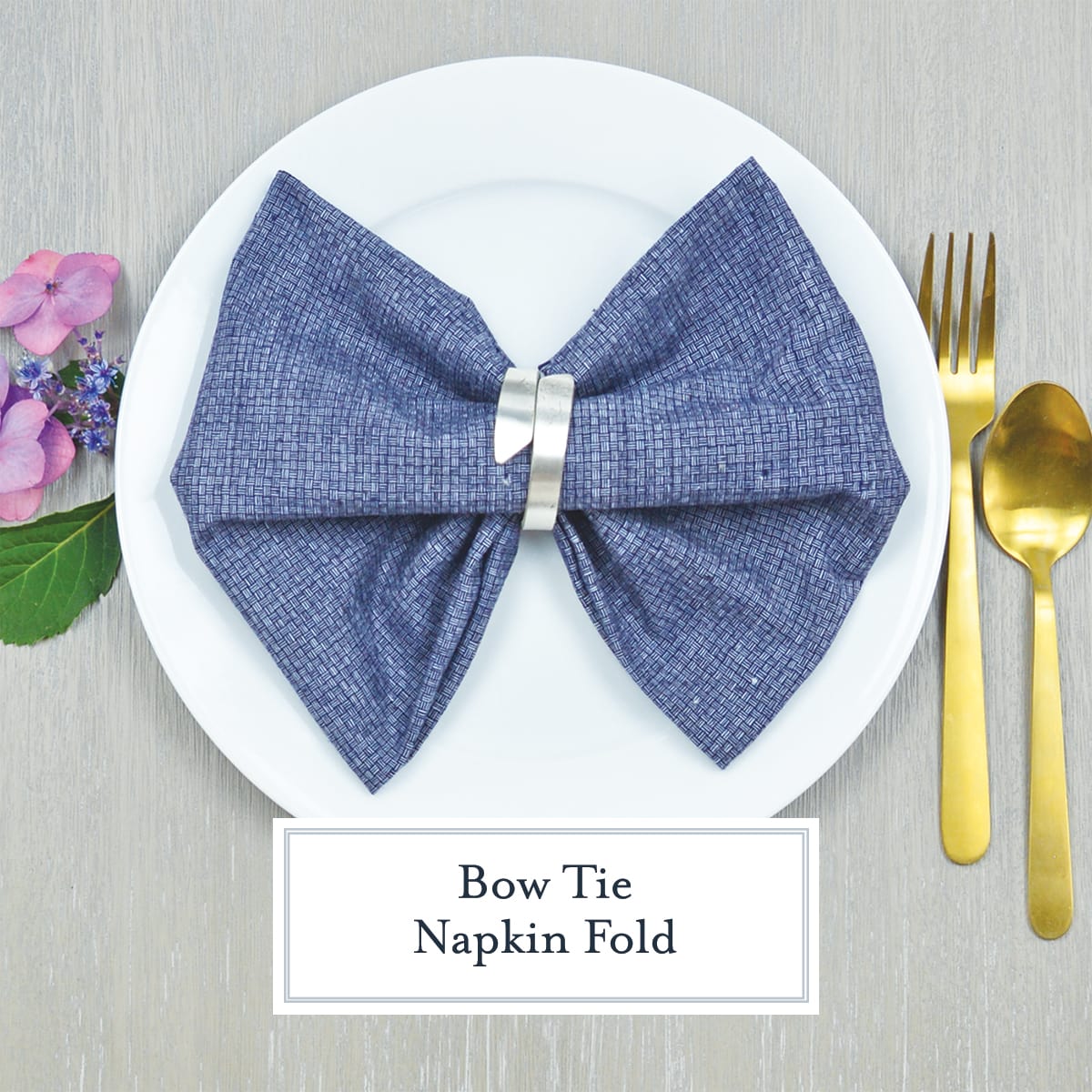 bow tie napkin fold on a plate