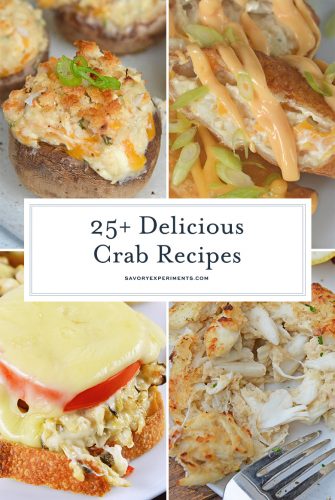 collage of delicious crab recipes