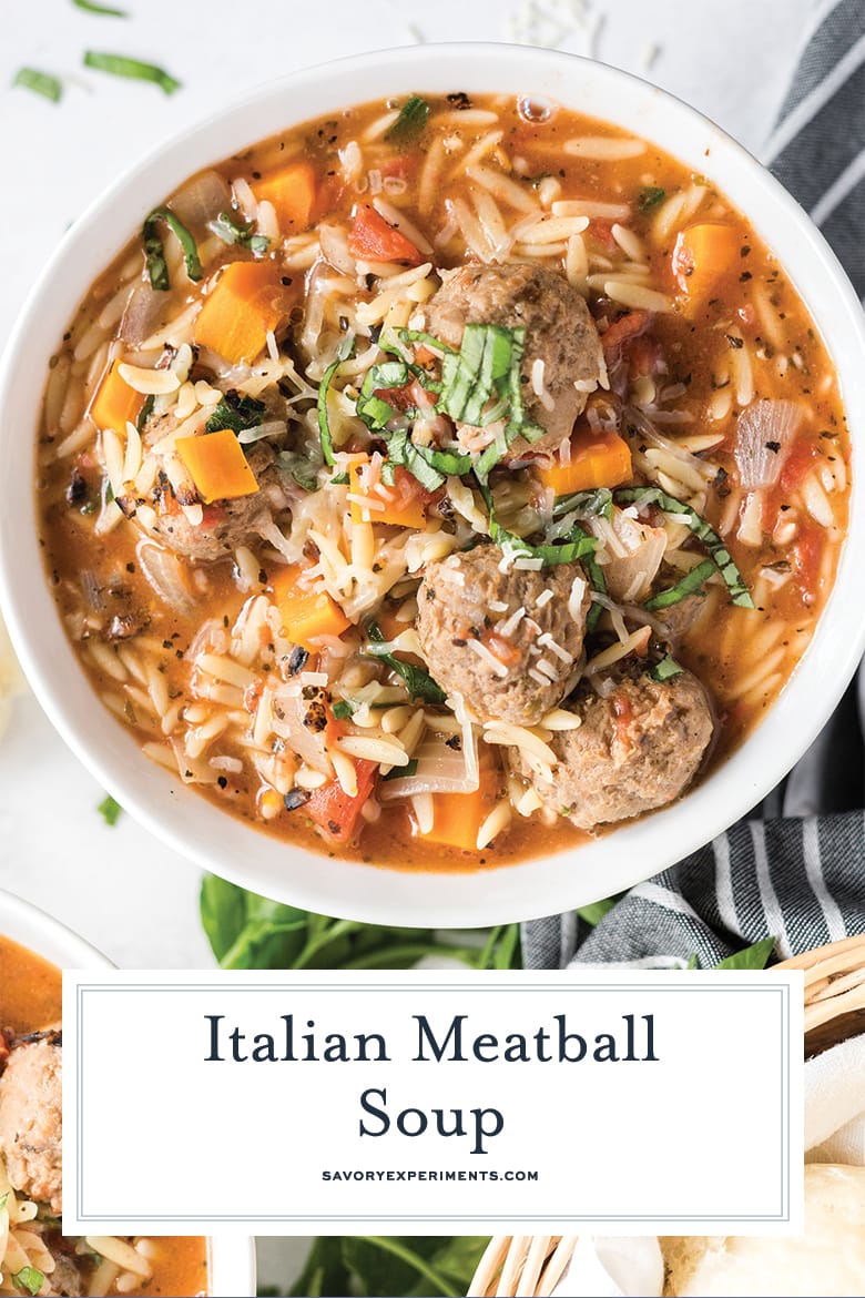 close up of meatball soup recipe 