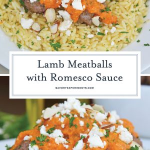 lamb meatballs with romesco sauce for pinterest