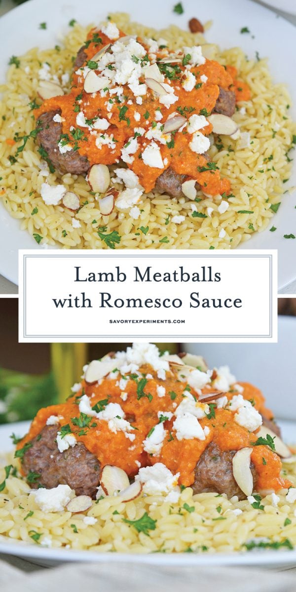 lamb meatballs with romesco for pinterest 