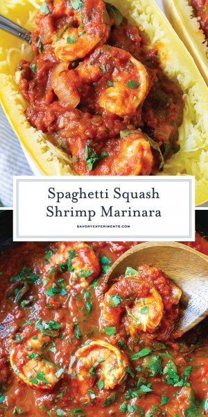 Spaghetti Squash Marinara w/ Shrimp - Easy Spaghetti Squash Recipe