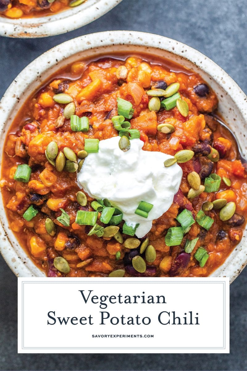close up of vegetarian chili for pinterest 