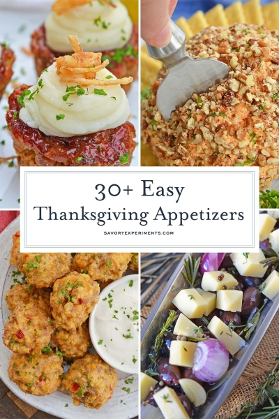collage of thanksgiving appetizer ideas