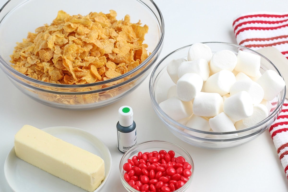 ingredients for cornflake wreath cookies 