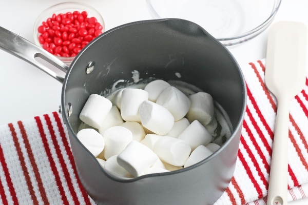 marshmallows in a saucepan