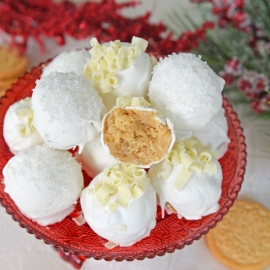 platter of eggnog oreo cookie balls