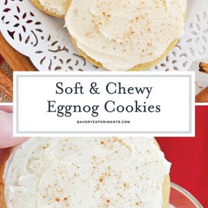 long pin of soft eggnog cookies