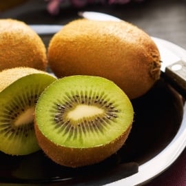 close up of cut kiwifruit