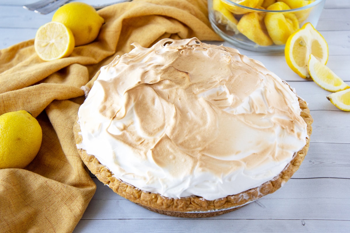 overhead lemon meringue pie