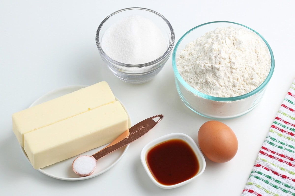 ingredients for sugar cookie dough 