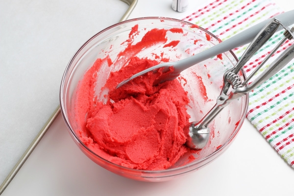 red sugar cookie dough