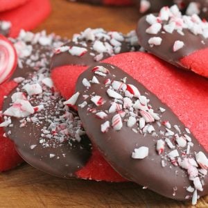 close up of peppermint sugar cookies