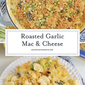roast garlic mac and cheese for pinterest