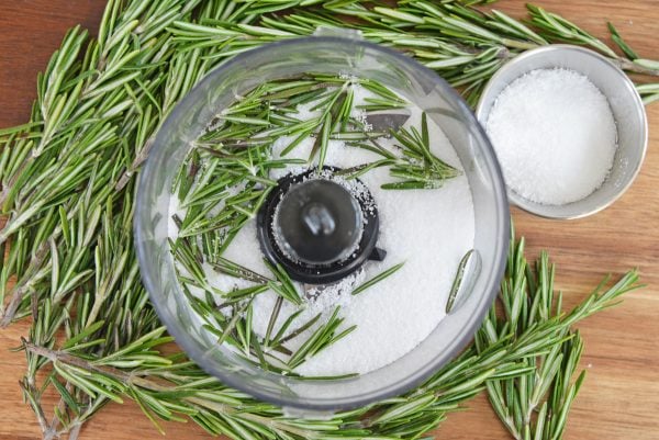 ingredients for rosemary salt