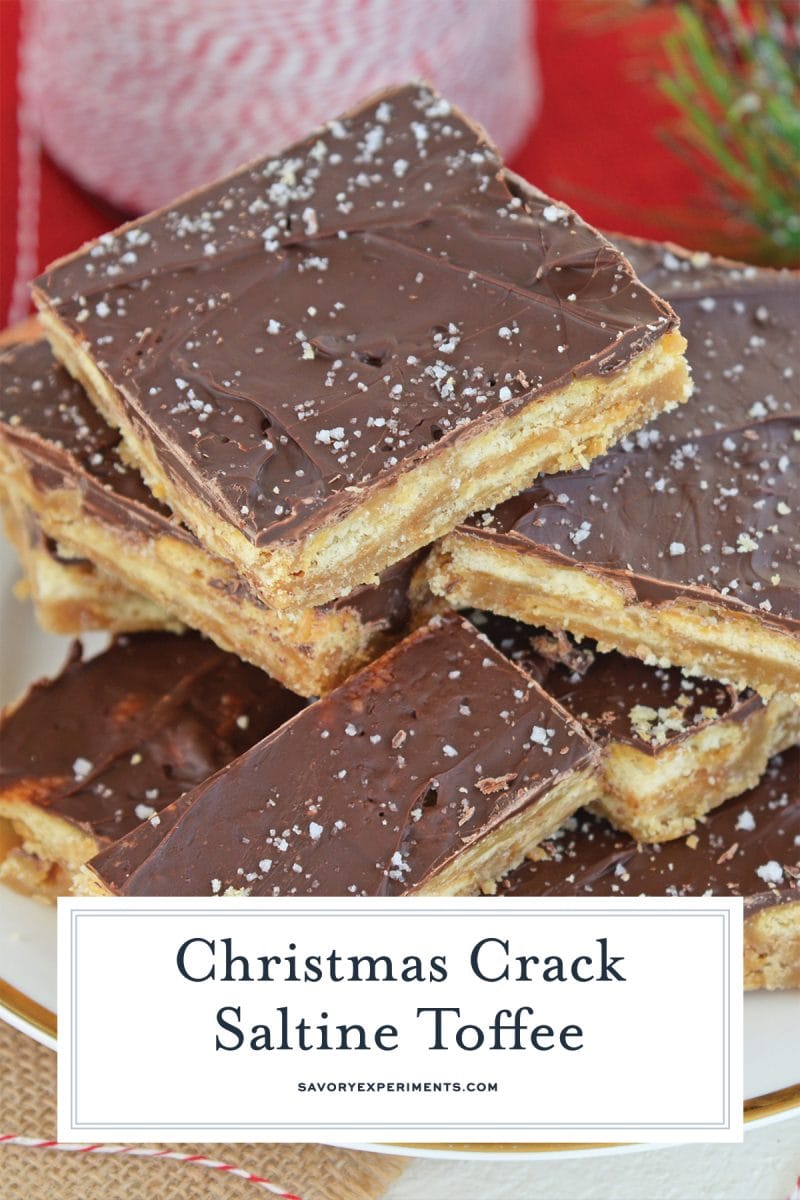 stack of christmas crack with text overlay for pinterest