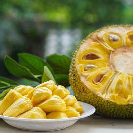 halved jackfruit with meat