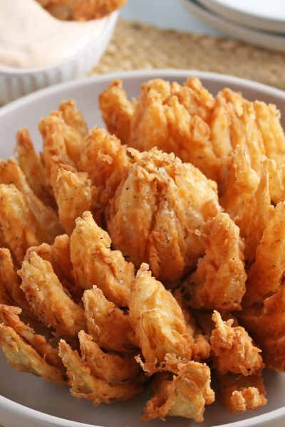 close up of blooming onion