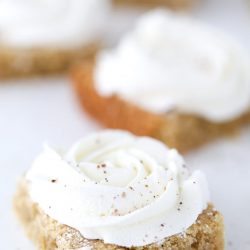 angled shot of browned butter eggnog cookie bar