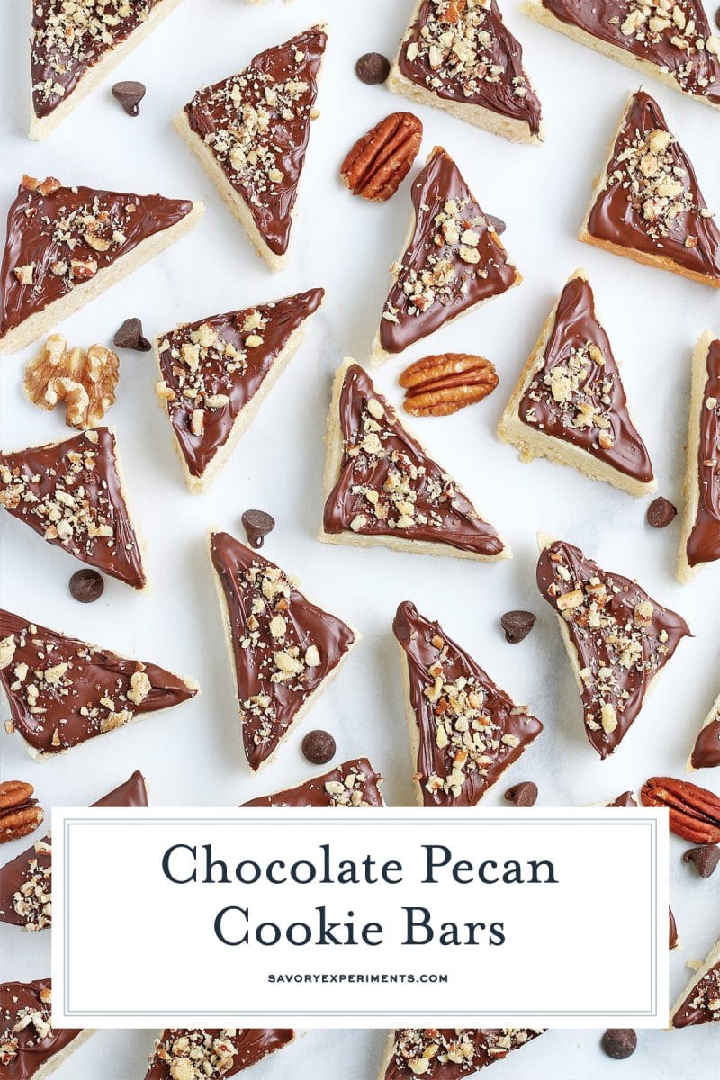 spread out chocolate pecan cookie bars 