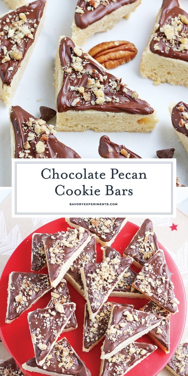 chocolate pecan cookie bars for pinterest 