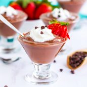 homemade chocolate pudding recipe garnished