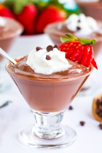 homemade chocolate pudding recipe garnished