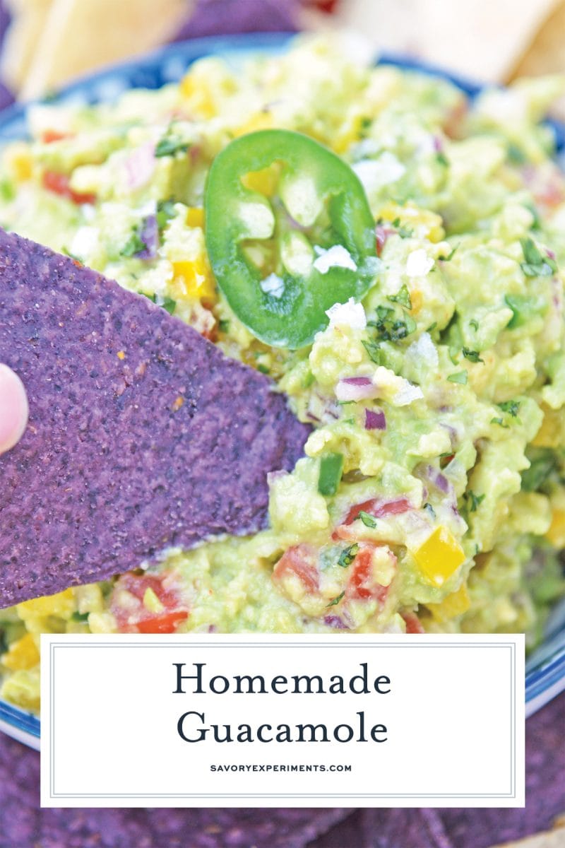 close up of guacamole for pinterest