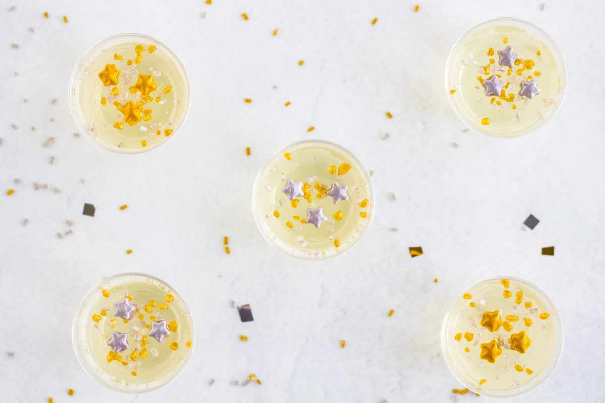 five champagne jello shots 