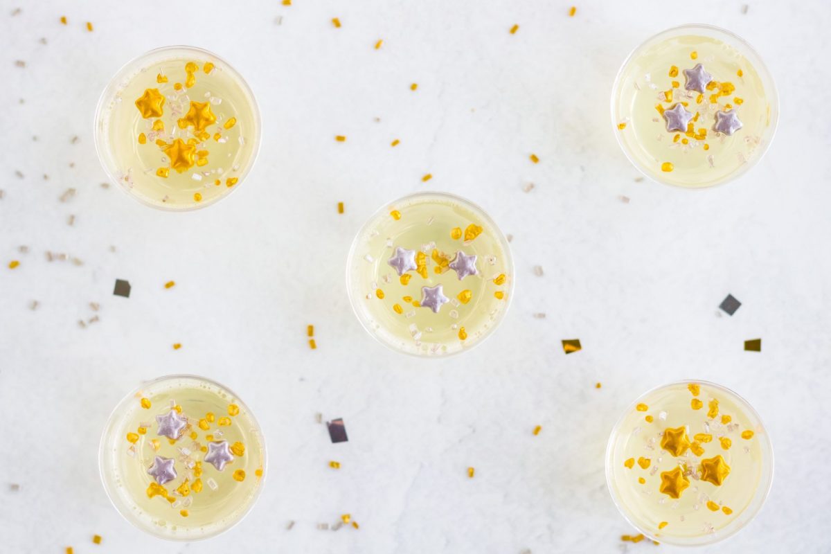 five champagne jello shots 