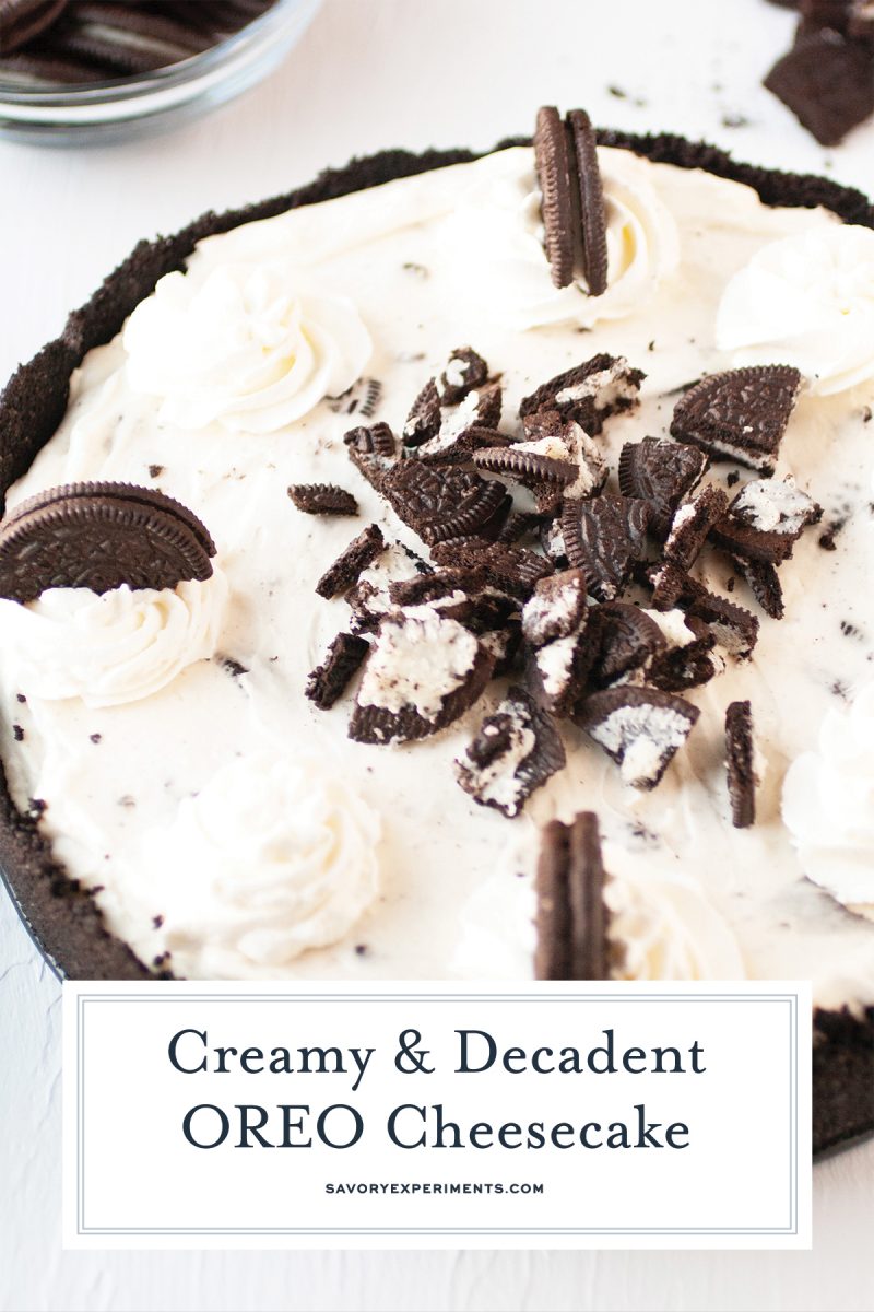 overhead of oreo cheesecake 