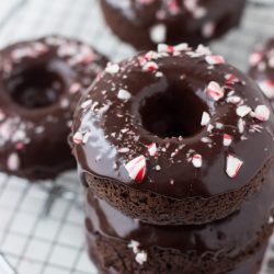 stack of peppermint mocha donuts