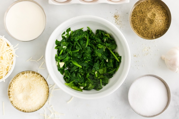 wilted spinach in a bowl