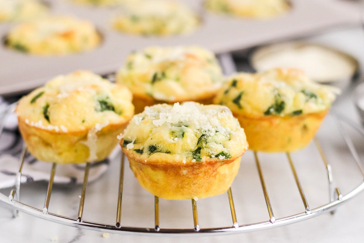 egg muffins on cooling rack 