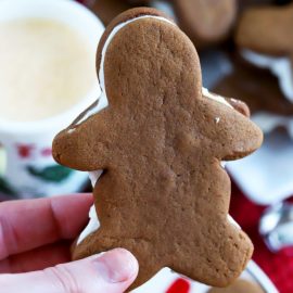 hand holding gingerbread man