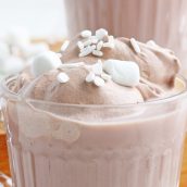 close up of whipped hot chocolate