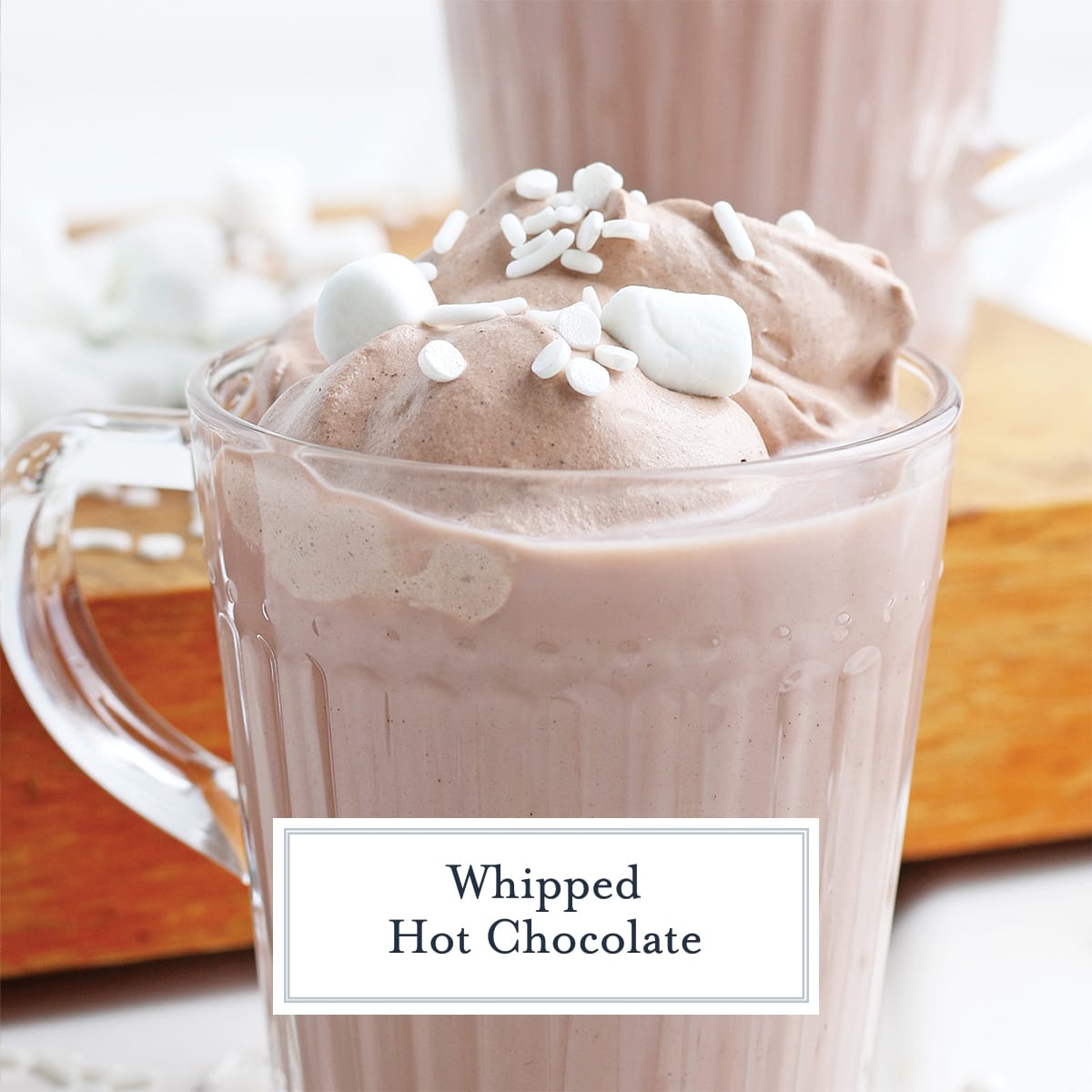close up of whipped hot chocolate  