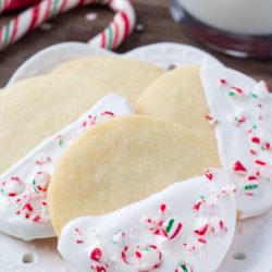 white chocolate peppermint cookies on a plate