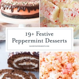 collage of peppermint desserts