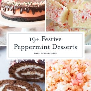 collage of peppermint desserts