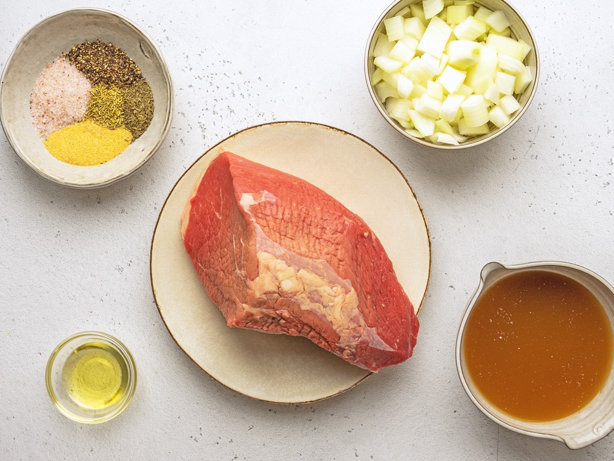 ingredients for baked eye of round roast  