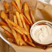 basket of cajun fries with sauce