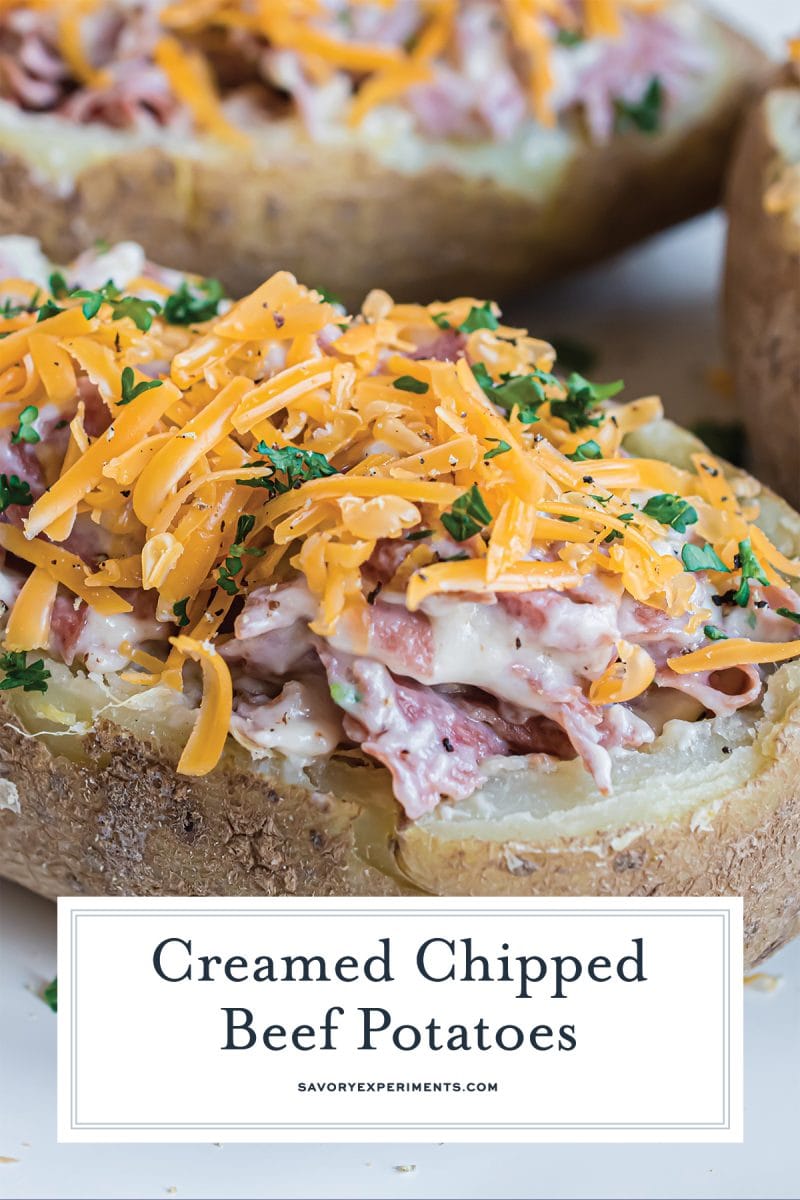 cheesy potatoes stuffed with creamed chipped beef  