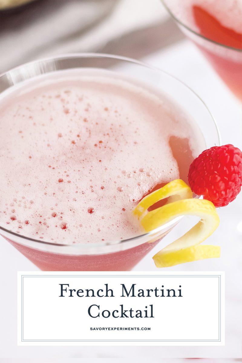 close up of french martini cocktail 