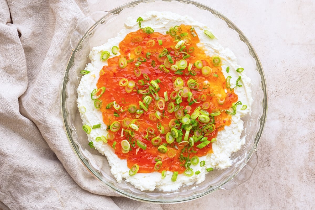 serving goat cheese dip 