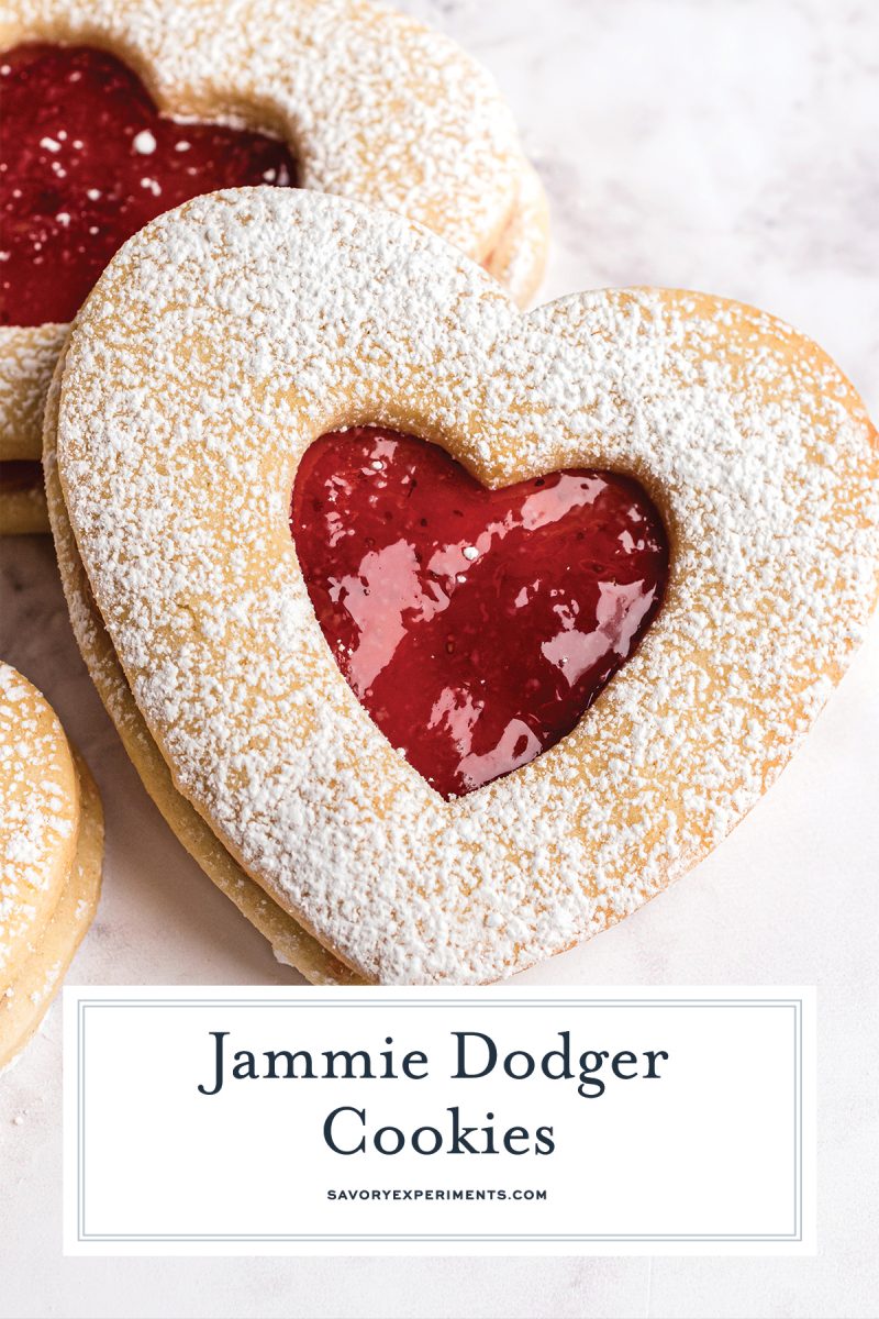 close up strawberry jam cookie for pinterest 