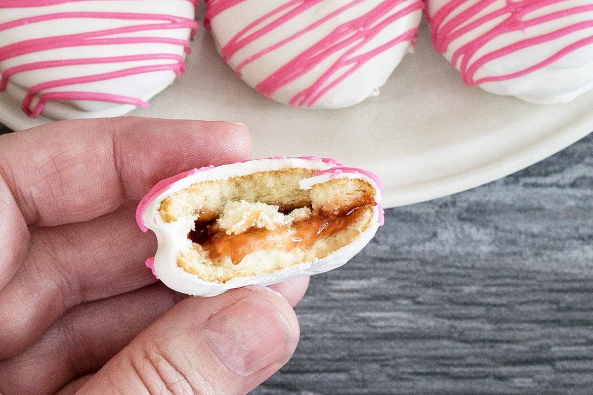 half eaten no bake strawberry cookie 