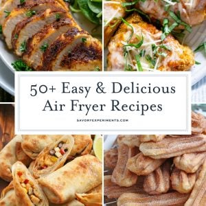 collage of easy air fryer recipes